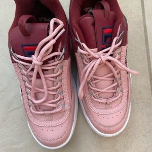 Fila Disruptor pink and burgundy SZ 9.5 like New